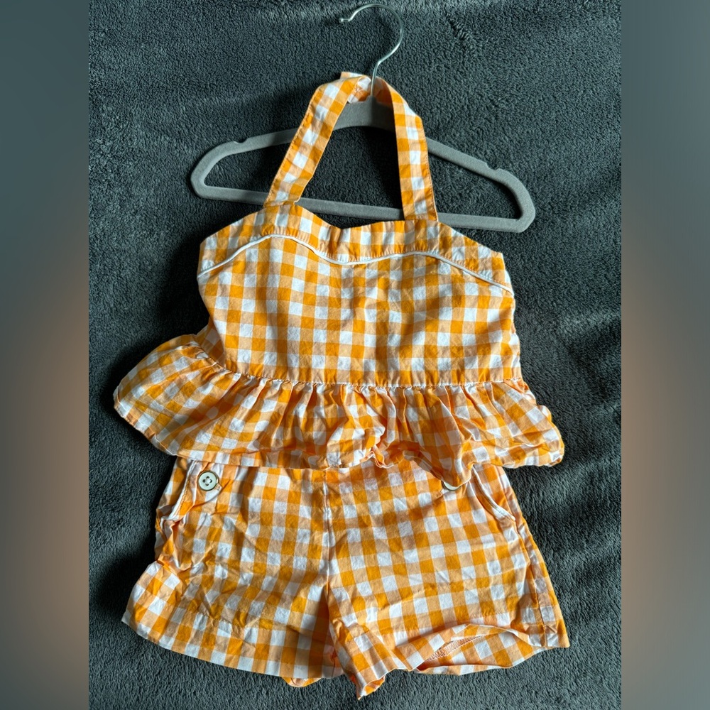GINGHAM SHORT & GINGHAM HALTER CROPPED TOP by Janie and Jack